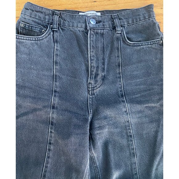 🌎 Reformation Baggy Black Barrel Jeans in Seine Wash 🌳 Size 25 - Picture 5 of 12